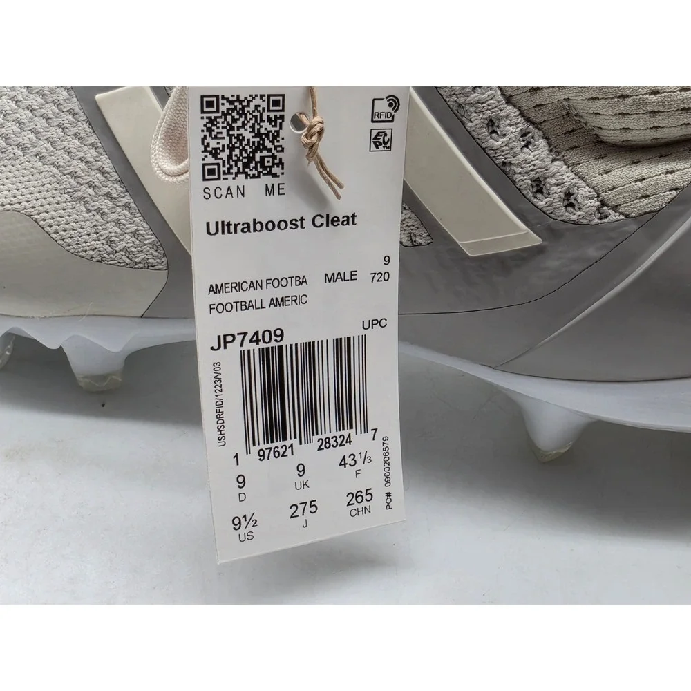 Adidas Ultraboost Cleat Men 9.5 Talc Granite White Football Cleats JP7409 NWOB